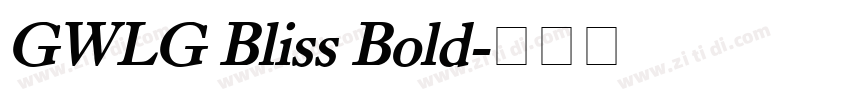 GWLG Bliss Bold字体转换